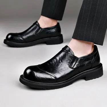 BRITISH STYLE ALL-MATCH LOW HEELED CASUAL LEATHER SHOES  GB-2590