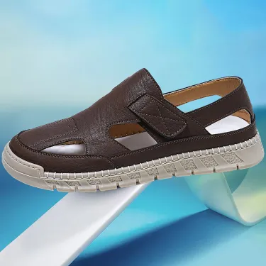 VELCRO MEN'S CASUAL LEATHER SANDALS GB-2507