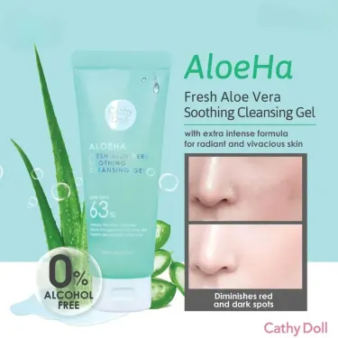 CATHY DOLL ALOEHA FRESH ALOE VERA SOOTHING CLEANSING GEL - 120ML