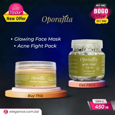 Oporajita Glowing Face Mask 200ml + Oporajita Acne Fight Pack 100ml (BOGO)        
