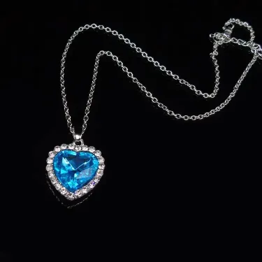 Crystal Titanic Ocean Heart Necklace Pendant