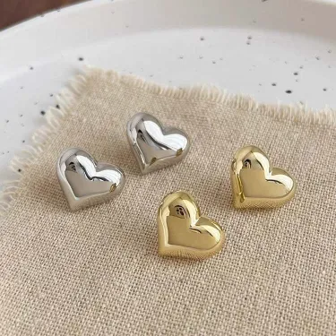 Small Heart Love Gold Colour Earrings 