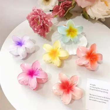 Colorful Plumeria Flower Big Hair Clips ( 1 Pc) 