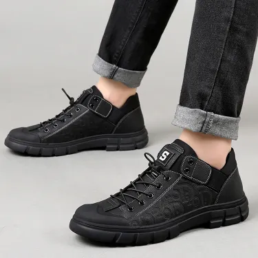 THICK-SOLED  GENUINE LEATHER BREATHABLE MEN'S SHOES GB-2262
