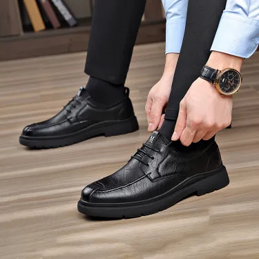 BRITISH BREATHABLE MEN'S BUSINESS CASUAL SOFT LEATHER SHOES GB-9225