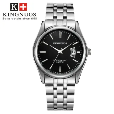 KINGNUOS Brand Men's Wrist Watch Stainless Steel Waterproof Watch  