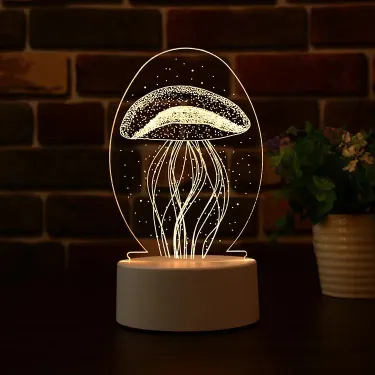 GearUP Acrylic Multicolor Night Lamp  (Jelly Fish)