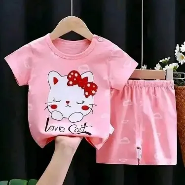 Pink Color T-Shirt Set for Girls