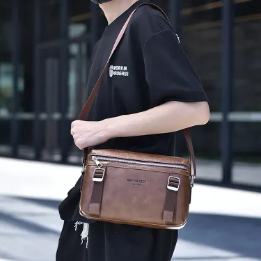 High-End Waterproof Leather Shoulder Bag | Stylish Crossbody Bag for Men