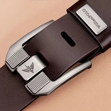 WILLIAMPOLO High-End Genuine Leather Men’s Belt – Alloy Pin Buckle