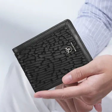 Genuine Cowhide Leather Wallet for Men – RFID-Protected Business Wallet with Photo Holder