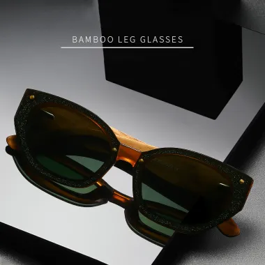 AMERICAN STYLE TRENDY BAMBOO LEG POLARISED FEMALE SUNGLASSES JR63783Br