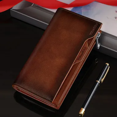 GENUINE LEATHER LUXURY LONG WALLET GB-WP1566Br