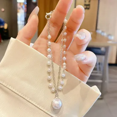 2 Layer Pearl Chain Bracelet 1 Pc