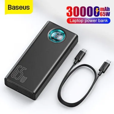 Baseus Power Bank 65W 30000mAh Amblight For Laptop Mobile Macbook – Black Color