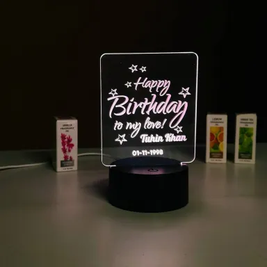  Birthday Design Acrylic Multicolor Night Lamp