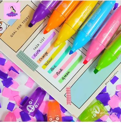 6pcs Baobao Highlighter Pen Box 