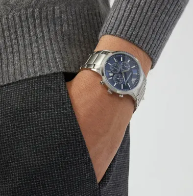 Emporio armani Stainless Steel Blue dial Watch