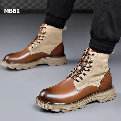 Genuine Leather Lace-up Martin Boots