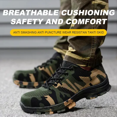 MEN'S STEEL TOE CAPS ANTI-SMASH AND PUNCTURE-PROOF SAFETY SHOES