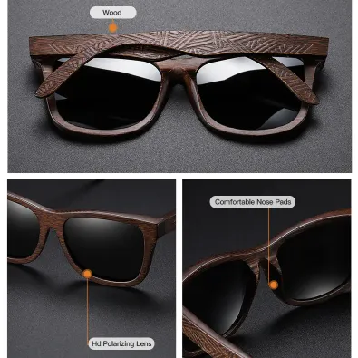 RETRO WOODEN POLARISED SUNGLASSES GB-TD3833BrB