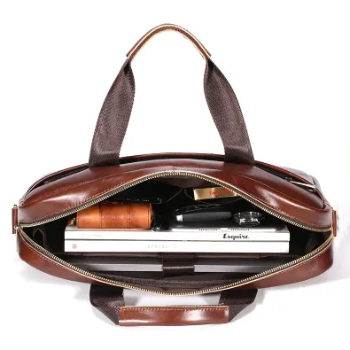 COWHIDE EXECUTIVE SHOULDER BAG GB-BC056Br