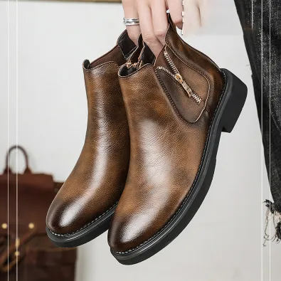 Genuine Leather High low Chelsea Boots