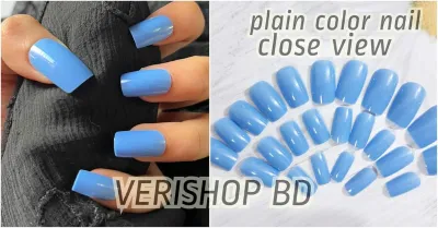 Plain Sky Blue Nail