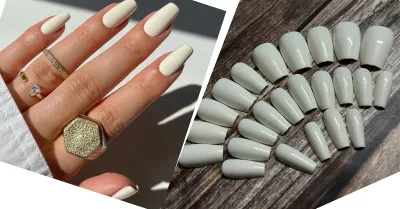 Plain ballerina nail-Off white