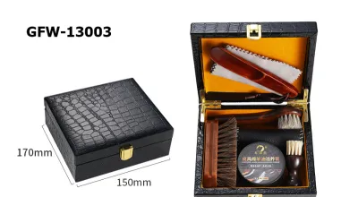 Gift Box Black brush shoe polish for leather shoes