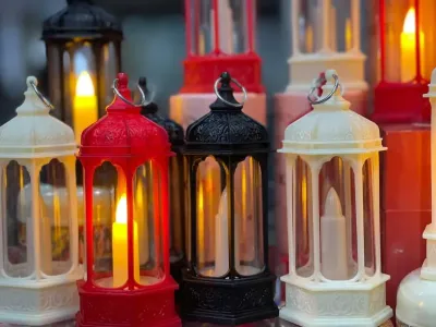 Ramadan Lantern Decor Hanging Candle Lamp 