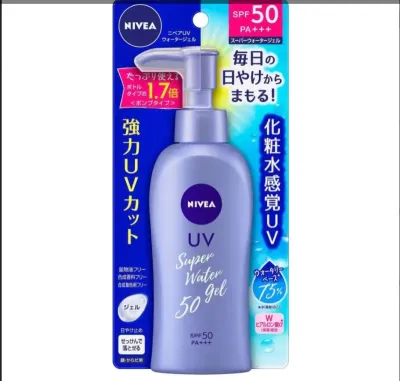 Nivea Sun Protect Super Water Gel Sunscreen Pump Bottle SPF50 PA+++ 140g (Japan)