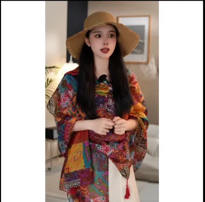 Travel sun protection  ethnic style scarf 