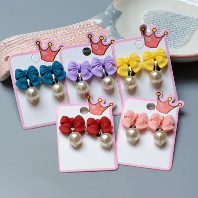 Baby Bow Pearl  Earrings  Without Ear Hole