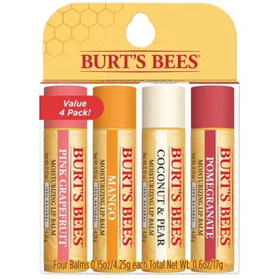 Burts Bees Flavored Lip Balm (4 pack)