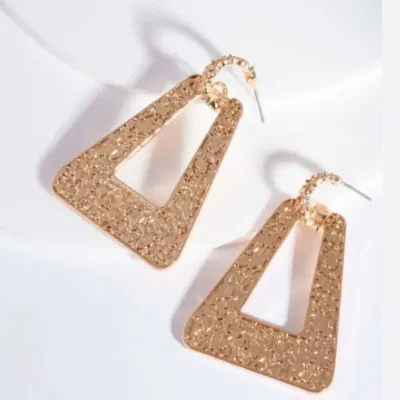 Lovisa Gold Textured Geometric On Hoop Earring