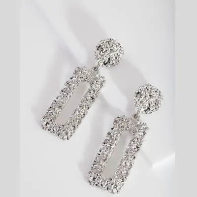 Lovisa Silver Textured Rectangle Earring