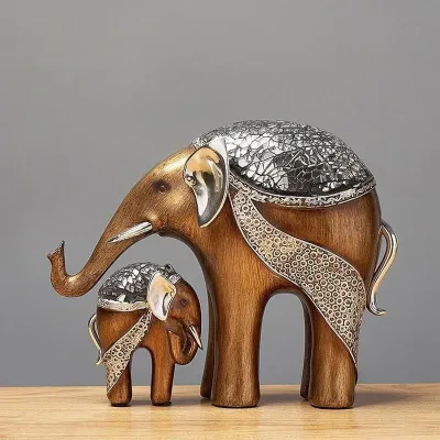 Folk Style Resin Elephant