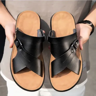 Premium Leather Rubber Sole Sandals