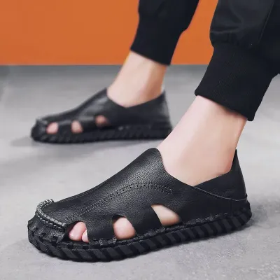 Premium Leather Baotou Casual Sandals