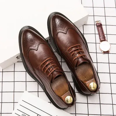 High End Leather Brooch Business Dress Shoes