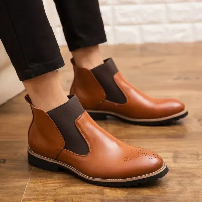 Authentic Leather High Top Chelsea boots