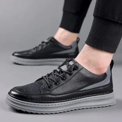 Two Layer Cowhide Breathable Sports Casual Shoes