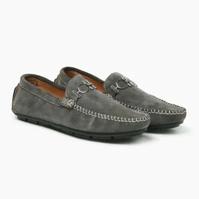 Suede Leather Rubber Sole Loafer ST55