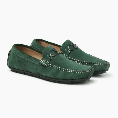 Suede Leather Rubber Sole Loafer ST56