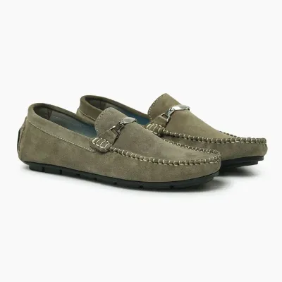 Suede Leather Rubber Sole Loafer ST58