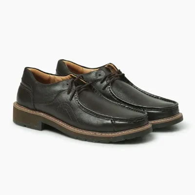 Cow Leather Dark Coffee Casual Shoes ST66