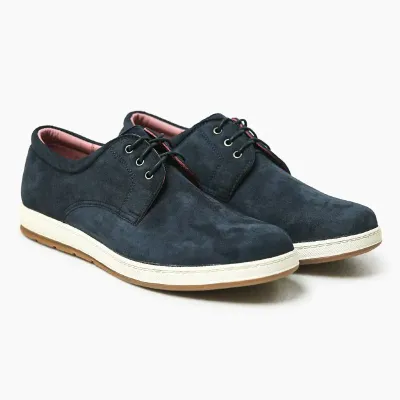 Cow Leather Mate Blue Casual Shoes ST71