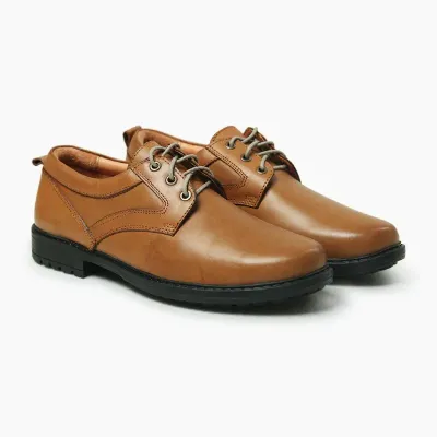 Cow Leather Mate Brown Casual Shoes ST76