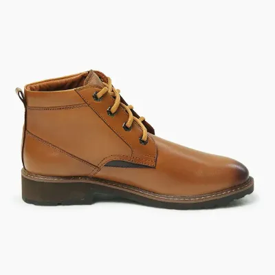 Cow Leather Mate Brown Martin Boots ST77